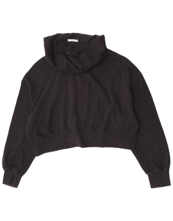 Pulover Nike Crop Zip pentru femei UK 14 Bumbac mediu negru