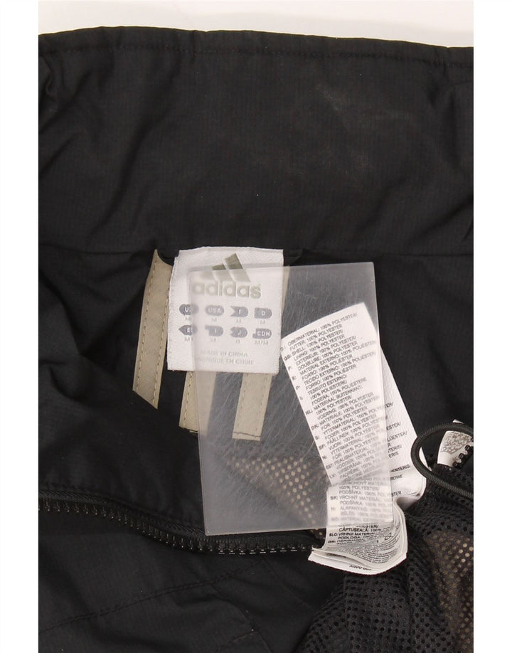 Jachetă de ploaie cu glugă ADIDAS pentru bărbați UK 38 Medium Black Colorblock Poliester