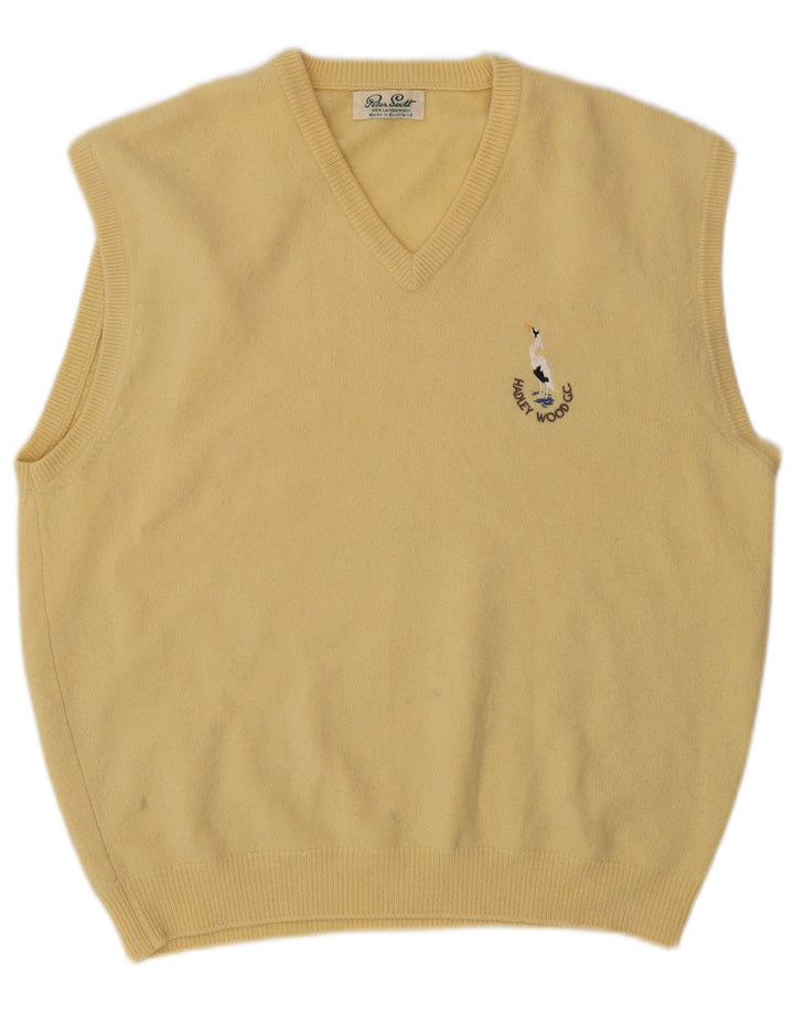 Peter Scott Vestă pentru bărbați Tank Top UK 42 Lână galbenă mare