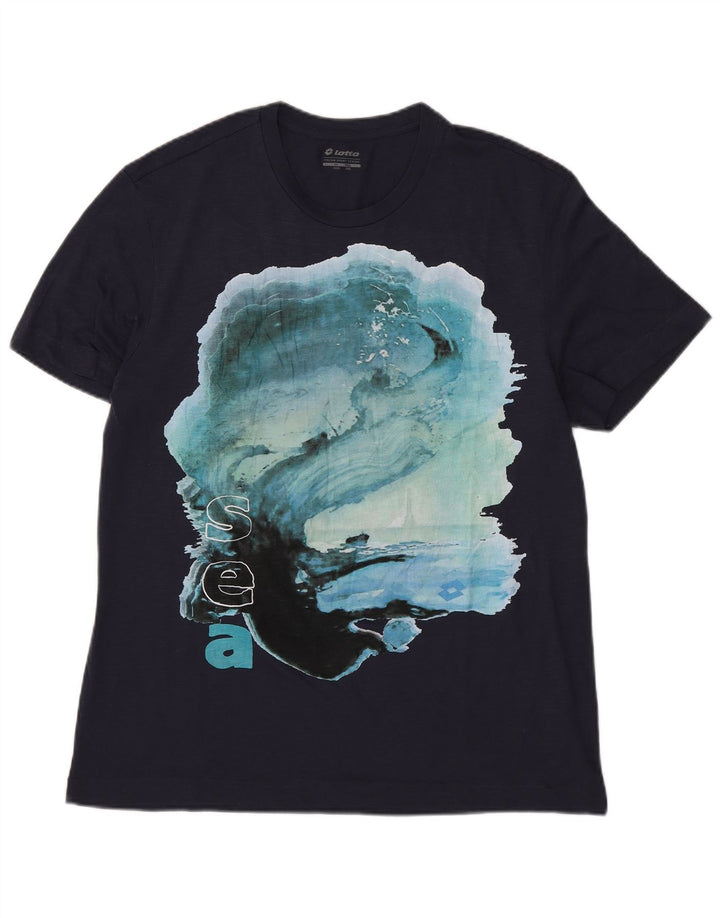 Tricou grafic pentru bărbați Lotto Top 3XL poliester bleumarin