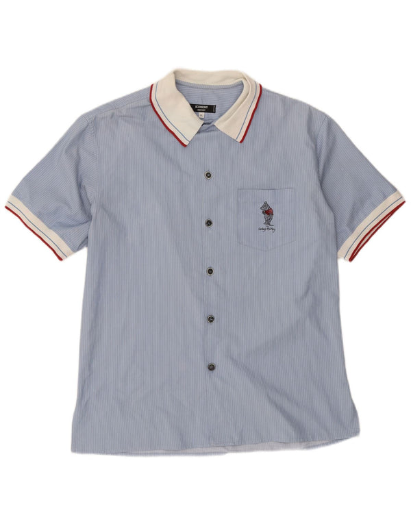 Cămașă cu mânecă scurtă pentru bărbați Iceberg, bumbac cu dungi XL, albastru