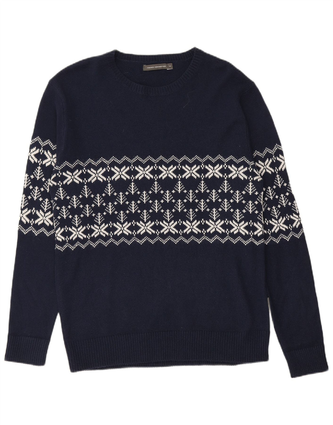 FRENCH CONNECTION Pulover pentru bărbați cu gât crew pulover Mediu Bleumarin Fair Isle