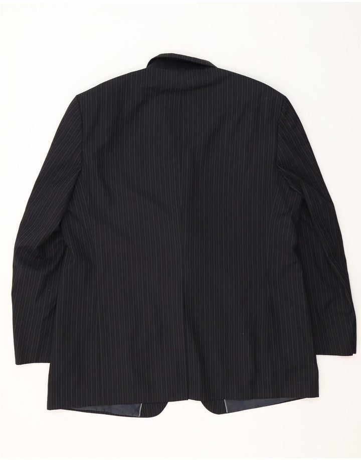 Jachetă pentru bărbați Marks & Spencer, cu 3 nasturi, Marea Britanie 48 2XL, bleumarin, cu dungi