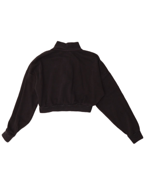 Pulover Nike pentru femei, supradimensionat, cu fermoar și gât, UK 6 XS, bumbac negru