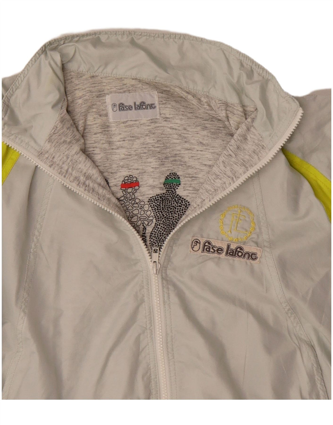 Jachetă de trening supradimensionată pentru femei Vintage UK 12 Medium Gri Colorblock