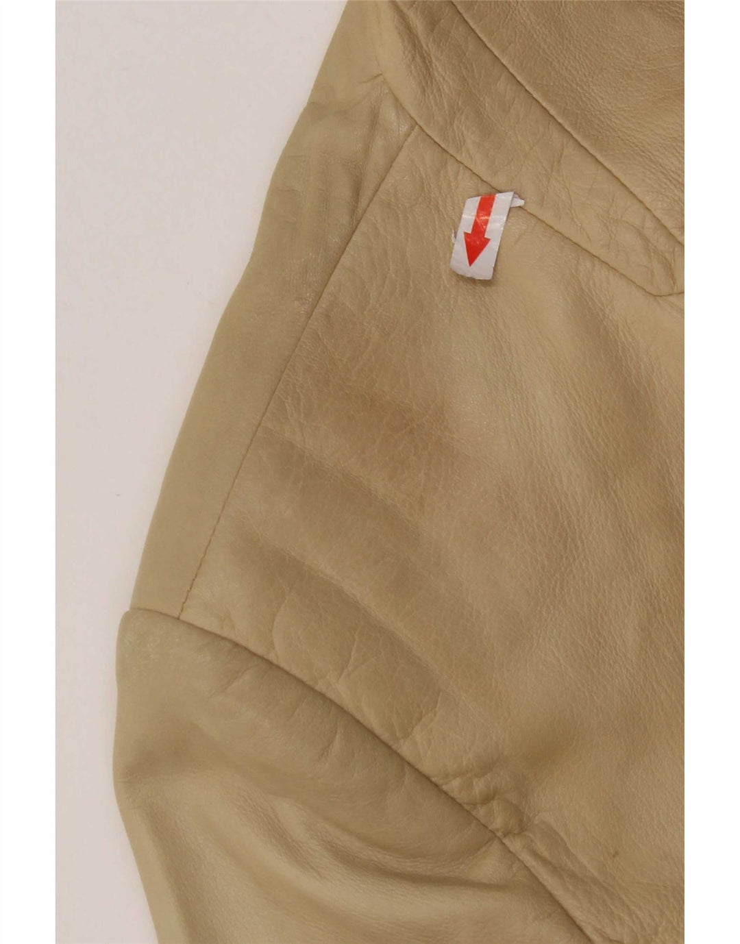 Jachetă vintage din piele cu 3 nasturi pentru femei IT 44 Medium Beige Piele