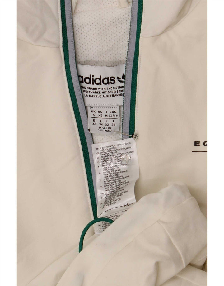 Jachetă de trening supradimensionată pentru femei Adidas UK 6 XS Poliester alb