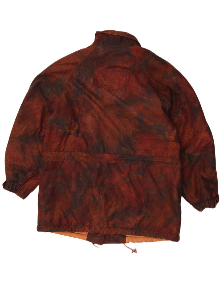 Jachetă vintage pentru femei, UK 18 XL, maro, cu flori din poliester