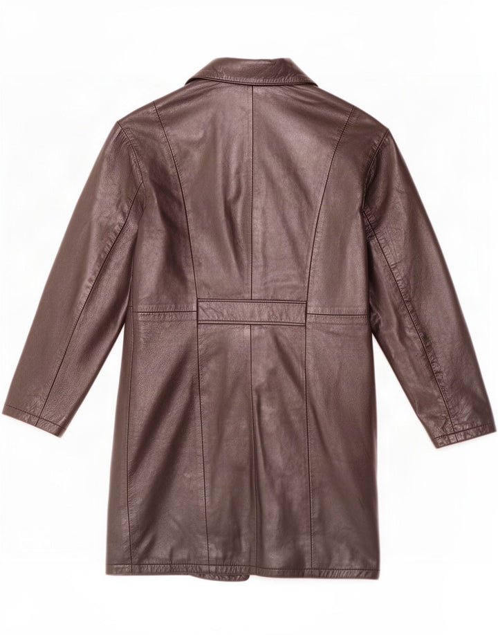 Palton din piele vintage pentru femei UK 14 Medium Black