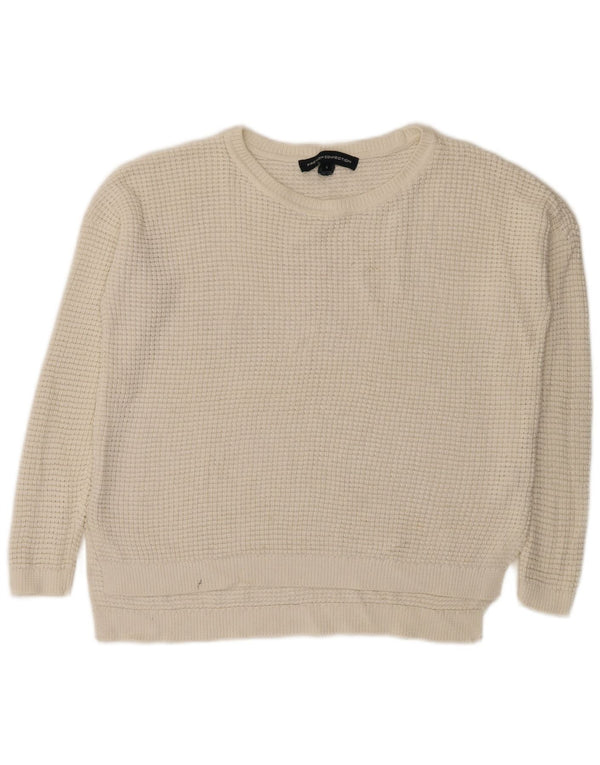 French Connection Pulover cu gât de barcă pentru femei UK 10 Small White