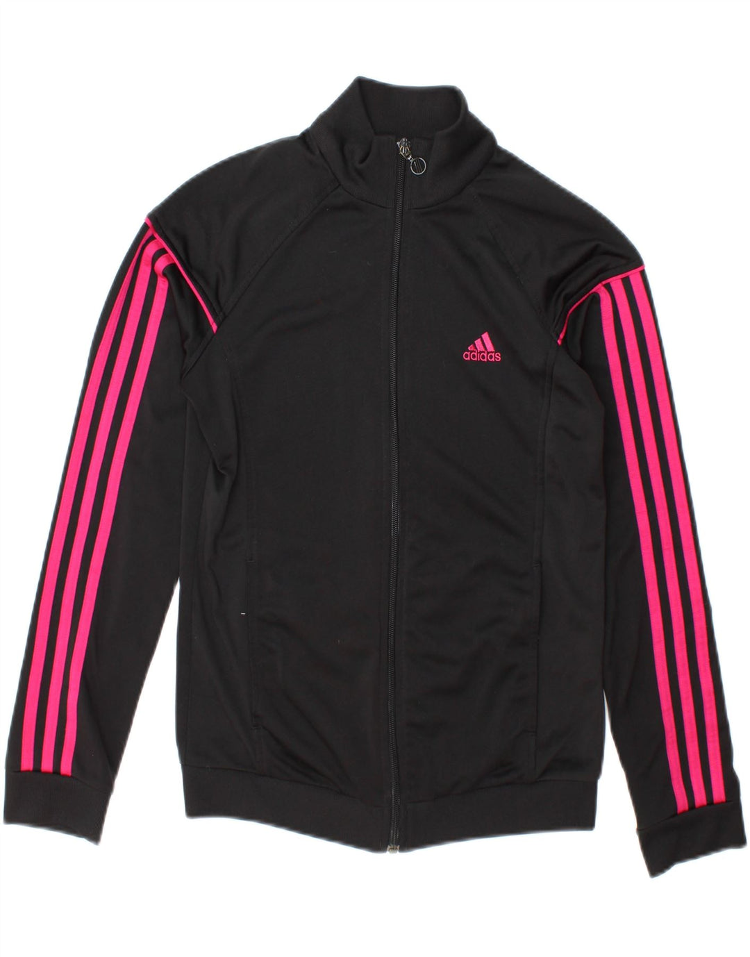 Jachetă de top cu trening grafic Adidas pentru femei UK 8/10 Poliester negru mic