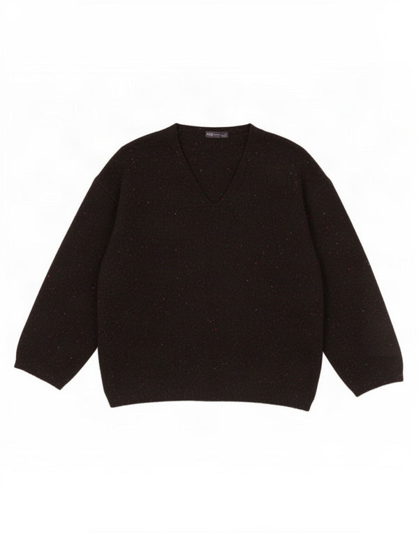 Pulover cu decolteu în V pentru femei Marks & Spencer UK 18 XL cu pete negre