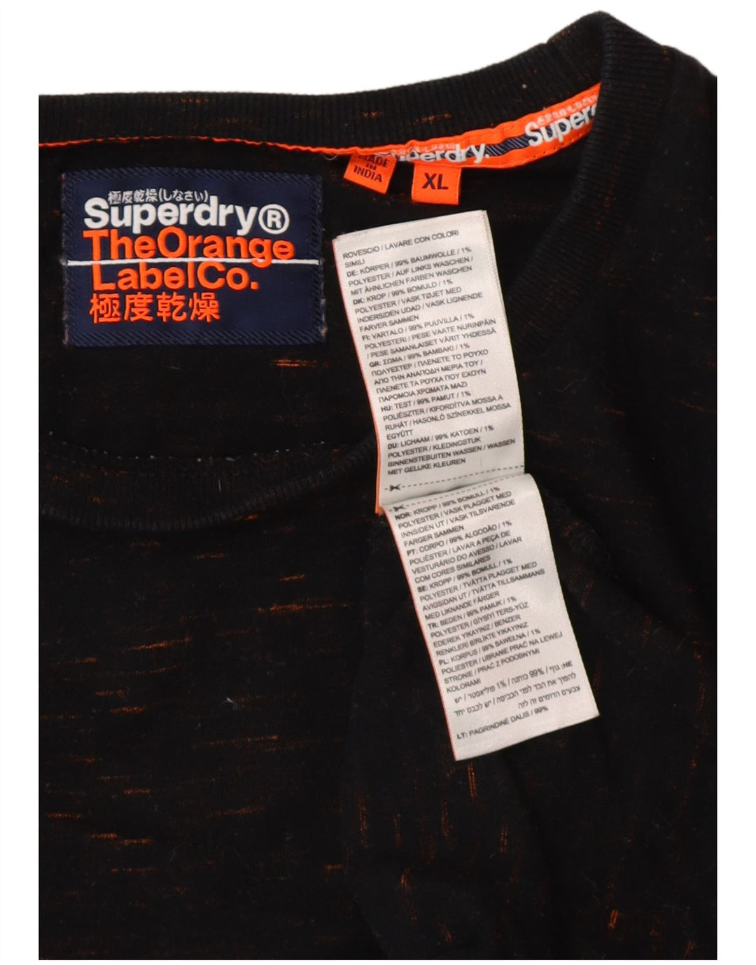Tricou pentru bărbați SUPERDRY Top XL bumbac negru cu pete
