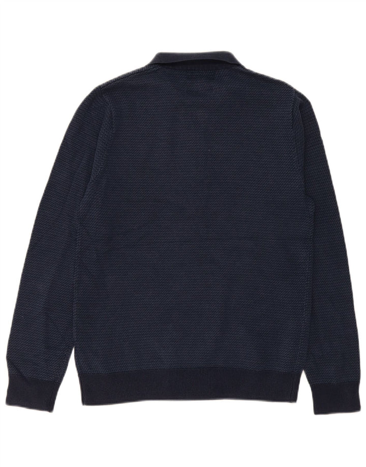 Pulover pentru bărbați Marks & Spencer, croit, cu gât polo, mic, bleumarin