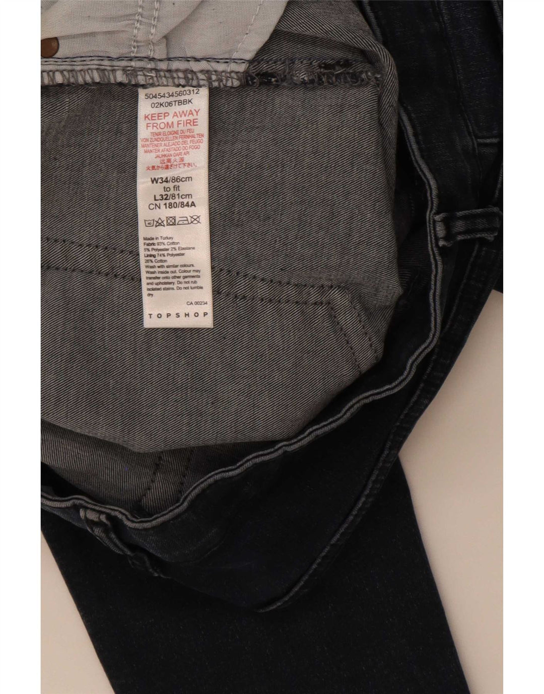 Blugi skinny pentru femei Topshop L34 L32 Poliester bleumarin