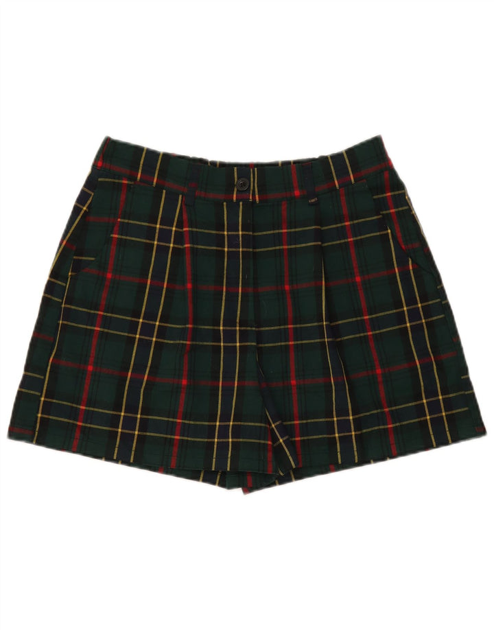 Nice & Chic Pantaloni scurti chino pentru femei, mari W32, poliester cu carouri verzi