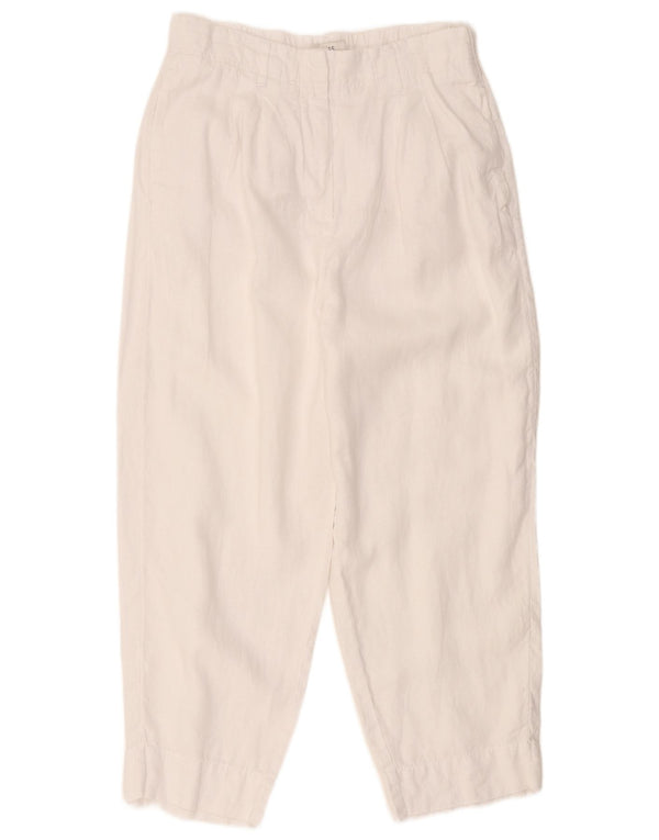 Pantaloni tăiați pentru femei Marks & Spencer UK 14 Large W32 L25 Alb