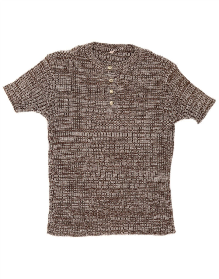 Tricou Vintage pentru femei Top UK 12 Medium Brown Flecked