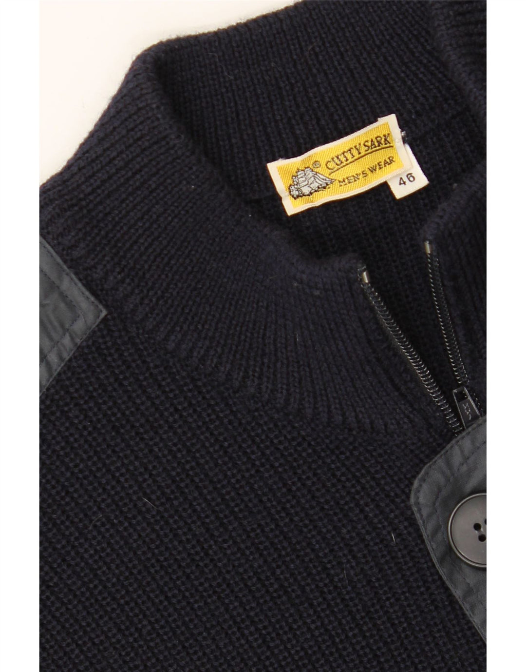 CUTTY SARK Mens Cardigan Sweater IT 46 Small Navy Blue Vintage Cutty Sark and Second-Hand Cutty Sark from Messina Hembry 