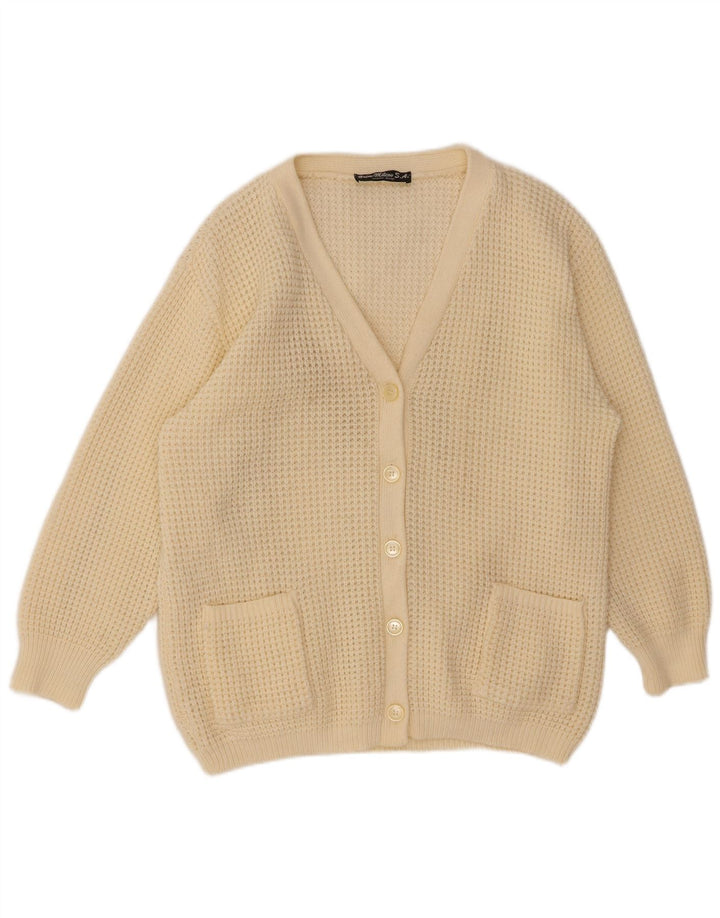 Pulover cardigan pentru femei VINTAGE IT 48 XL poliacrilic alb