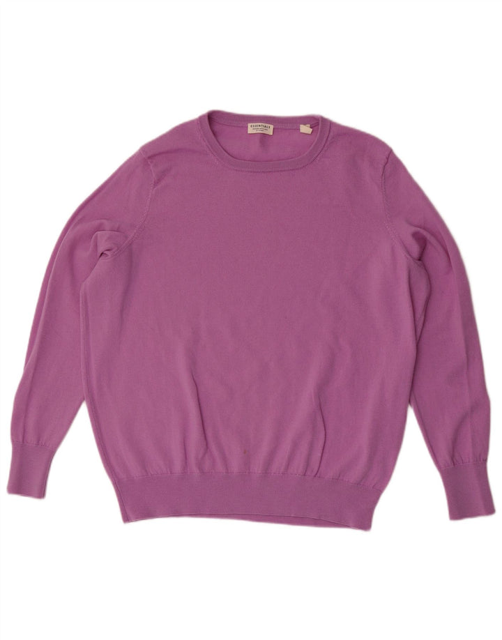 Pulover pentru bărbați Essentials cu decolteu rotund EU 48/50 Lână merinos violet mediu