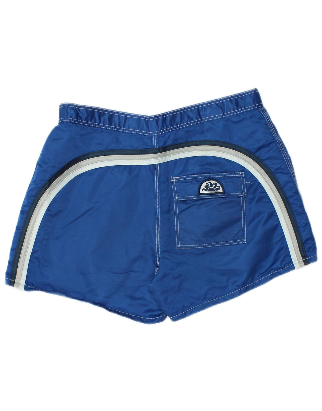 Pantaloni scurți de înot Sundek pentru bărbați, nailon cu dungi albastre medii