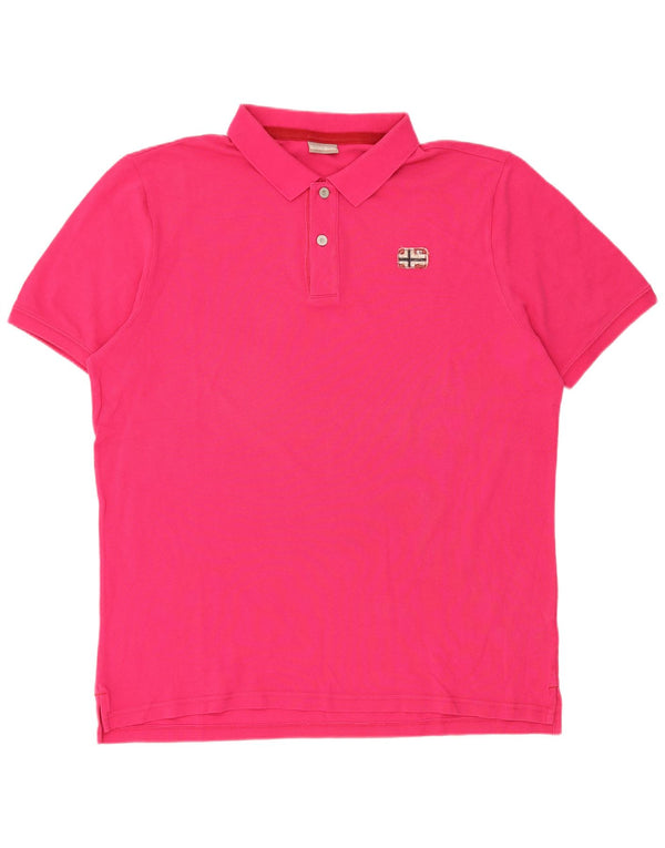 Tricou polo Napapijri pentru bărbați, bumbac roz 2XL