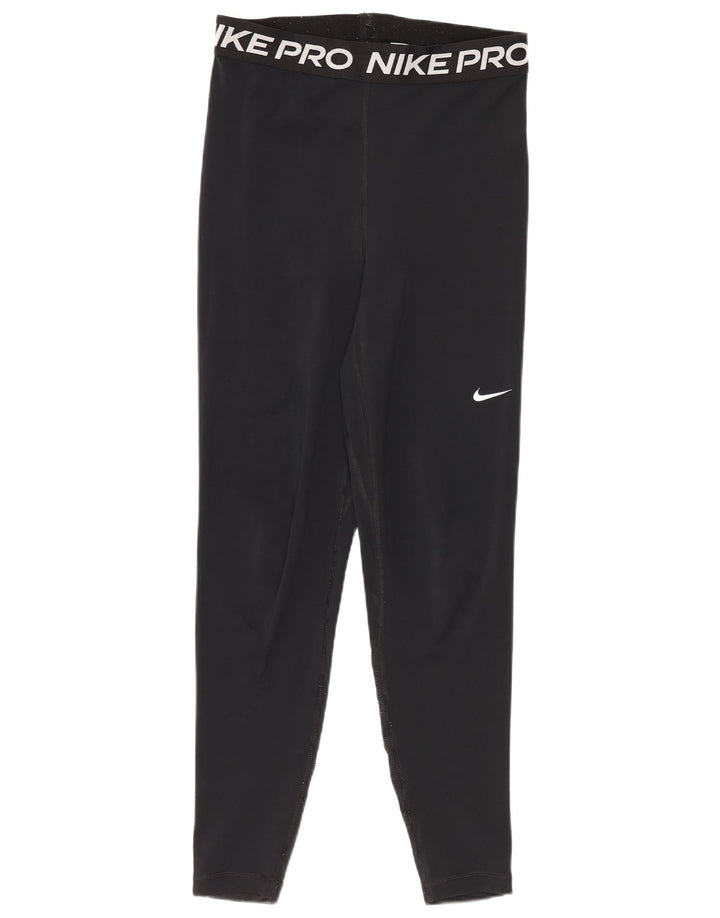 Leggings cu grafic pentru femei Nike Dri Fit Crop UK 8 Poliester negru mic