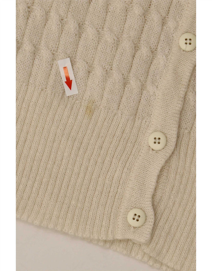 Pulover cardigan vintage pentru femei UK 10 Small White