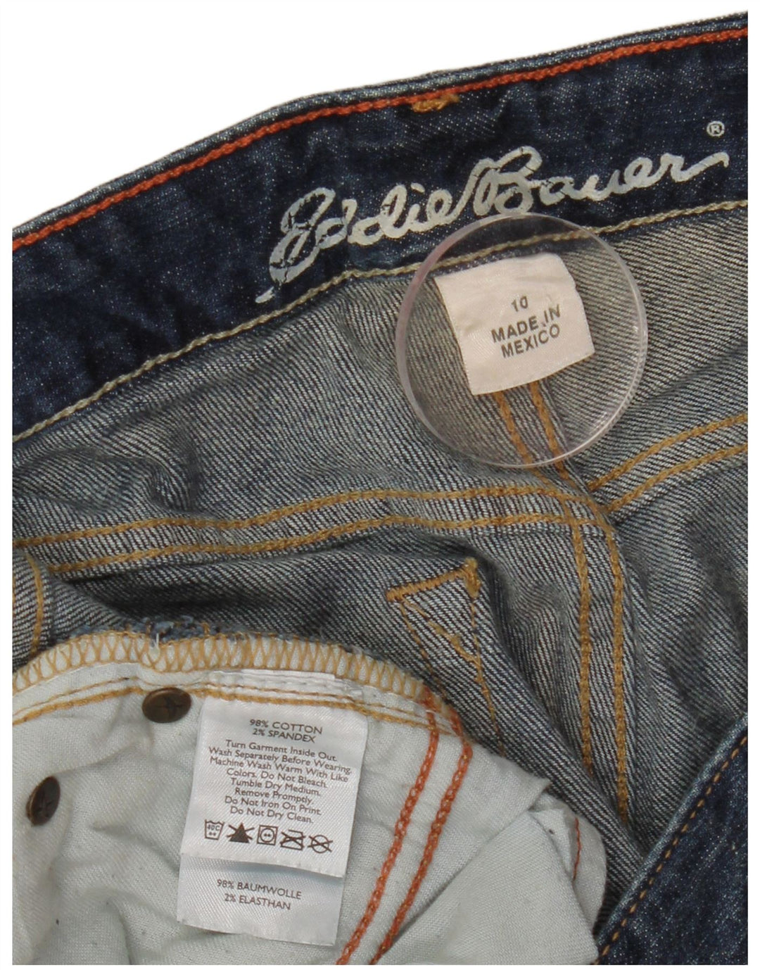 Eddie Bauer Blugi cu bootcut pentru femei US 10 Large W32 L33 Blue Bumbac