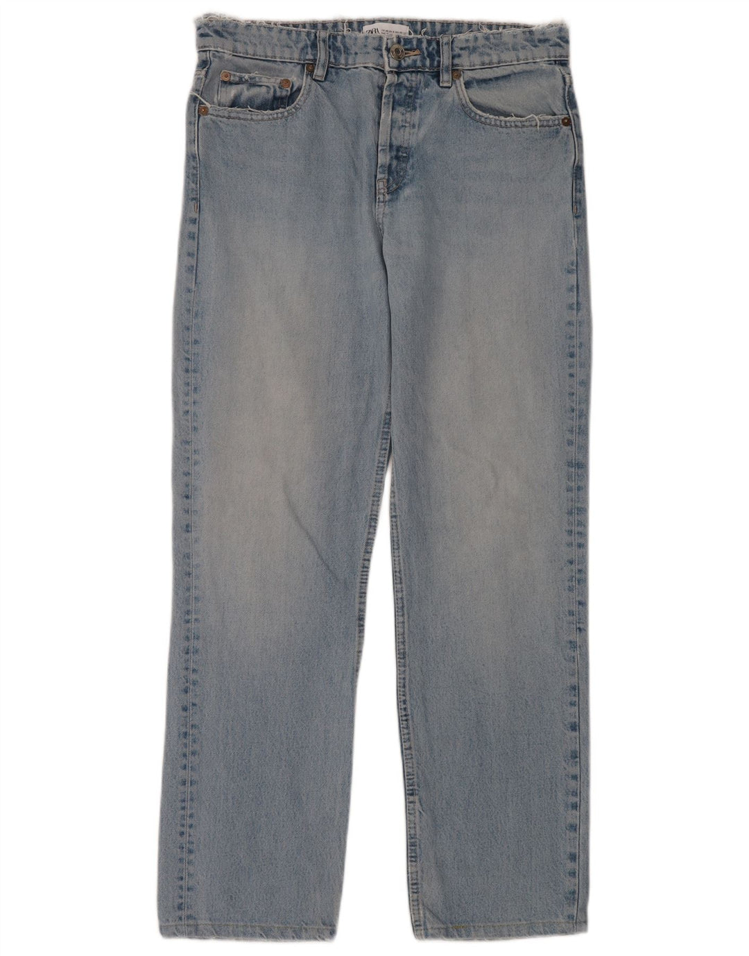 Blugi drepti pentru femei Zara EU 40 Medium W30 L30 Albastru