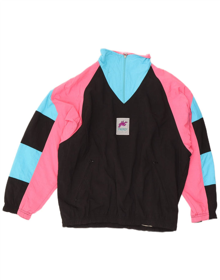 Jachetă de top pentru trening pentru bărbați Golden Cup, cu croiala largi, neagră medie, bloc de culoare