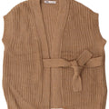 Pulover cardigan supradimensionat fără mâneci pentru femei ZARA UK 10 mic maro