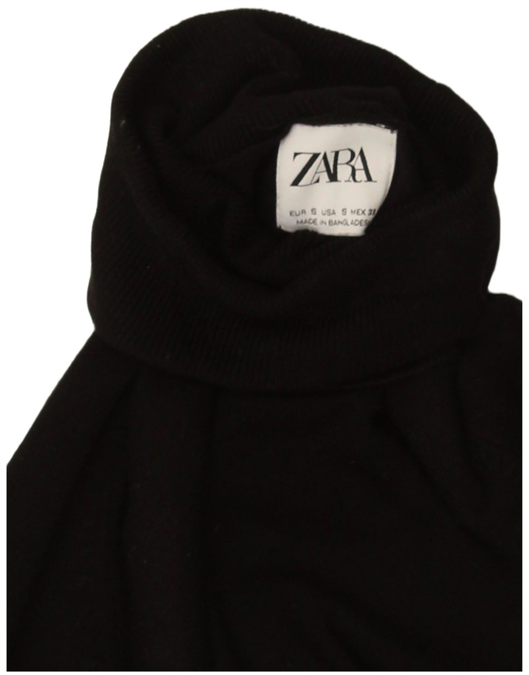 Pulover pentru femei cu gât rulat Zara UK 10 Mic Negru