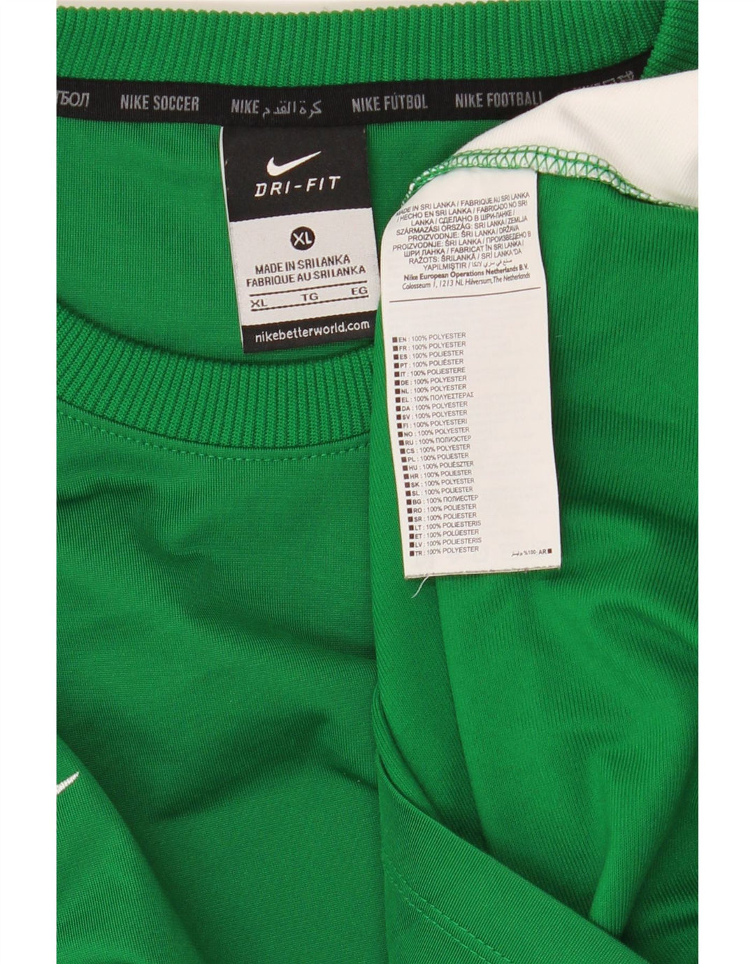 NIKE Dri Fit Top cu mânecă lungă, XL, verde, poliester color bloc