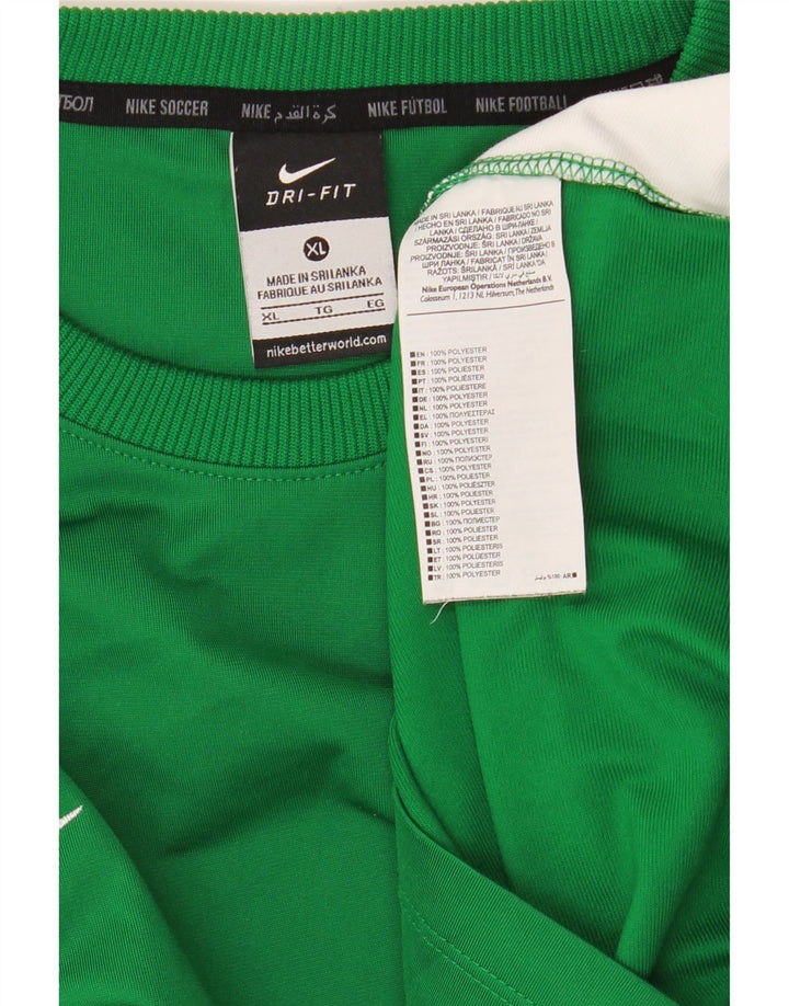 NIKE Dri Fit Top cu mânecă lungă, XL, verde, poliester color bloc