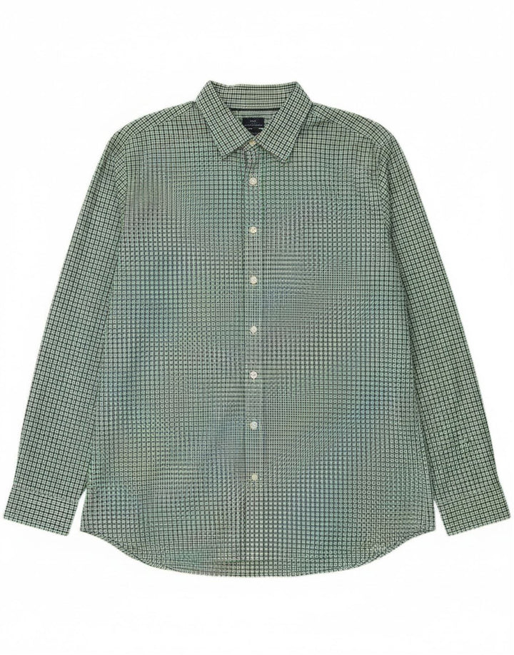 Cămașă pentru bărbați Gap Slim Fit XL, bumbac verde cu carouri