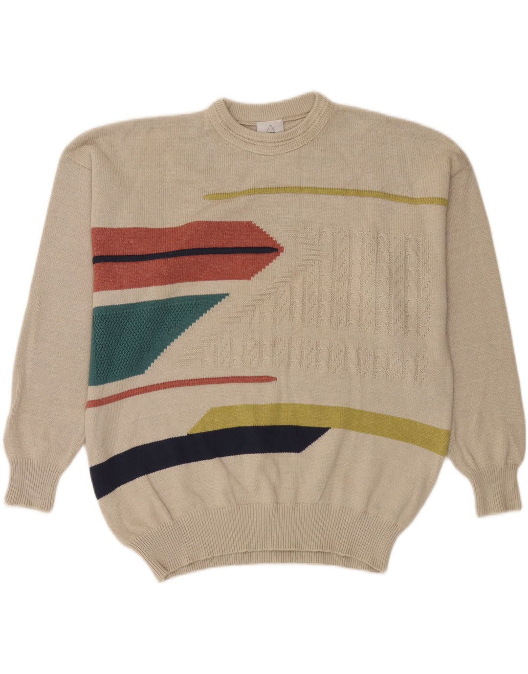 Pulover Fast pentru bărbați cu gât roșu XL, geometric, bej