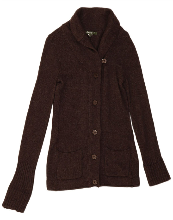 Pulover cardigan pentru femei Eddie Bauer UK 12 Maro Mediu Angora