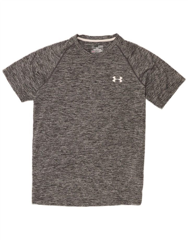 Tricou Under Armour pentru bărbați Heat Gear Top mic, gri, poliester pătat