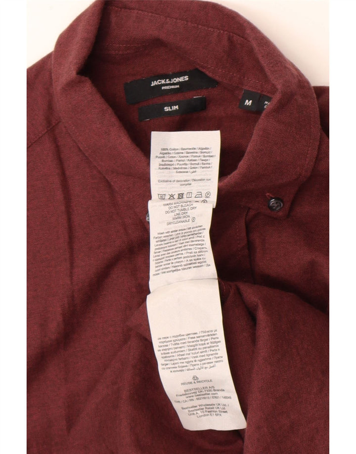 Cămașă pentru bărbați Jack & Jones Slim Fit Bumbac Burgundy mediu