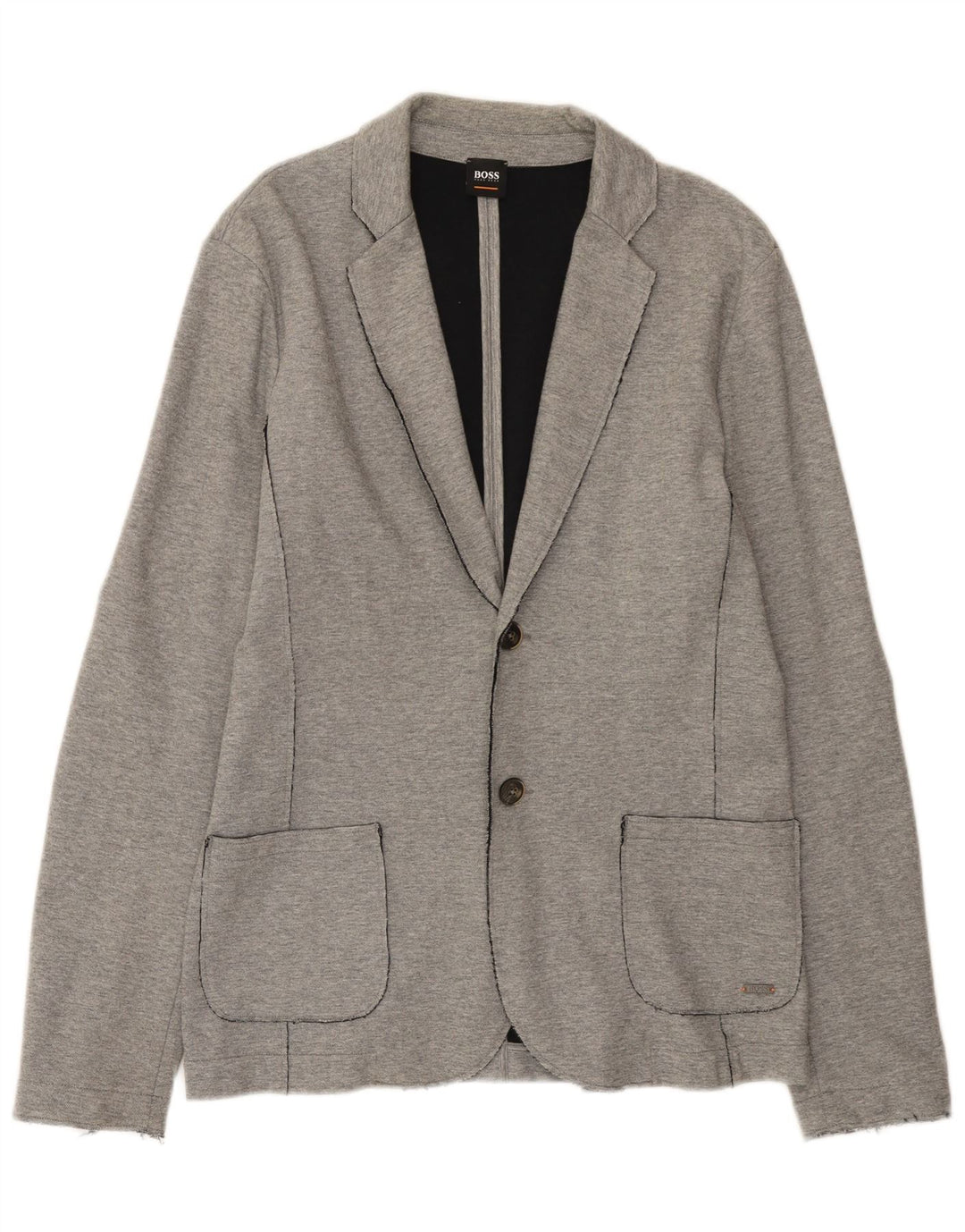 Blazer pentru bărbați Hugo Boss cu 2 nasturi, UK 40, mare, gri bumbac