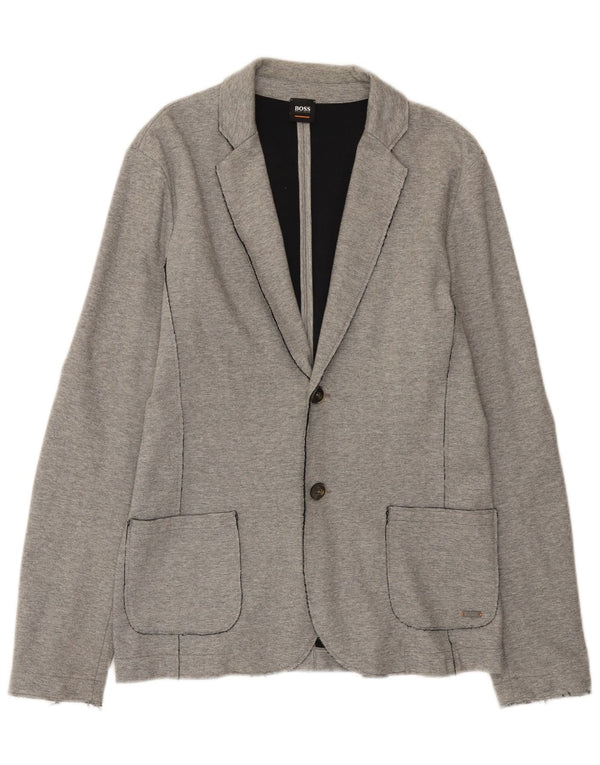 Blazer pentru bărbați Hugo Boss cu 2 nasturi, UK 40, mare, gri bumbac