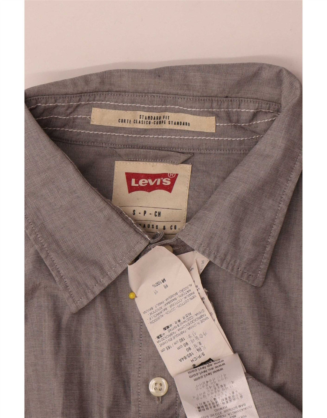 Cămașă Levi's Standard Fit pentru bărbați, bumbac gri mic