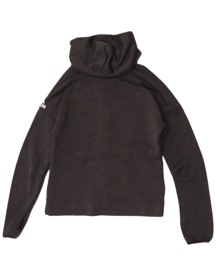 Pulover Adidas pentru femei cu fermoar, UK 16, poliester negru mare