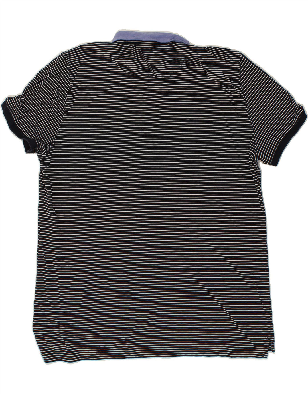 MASSIMO DUTTI Mens Polo Shirt Large Navy Blue Striped Vintage Massimo Dutti and Second-Hand Massimo Dutti from Messina Hembry 