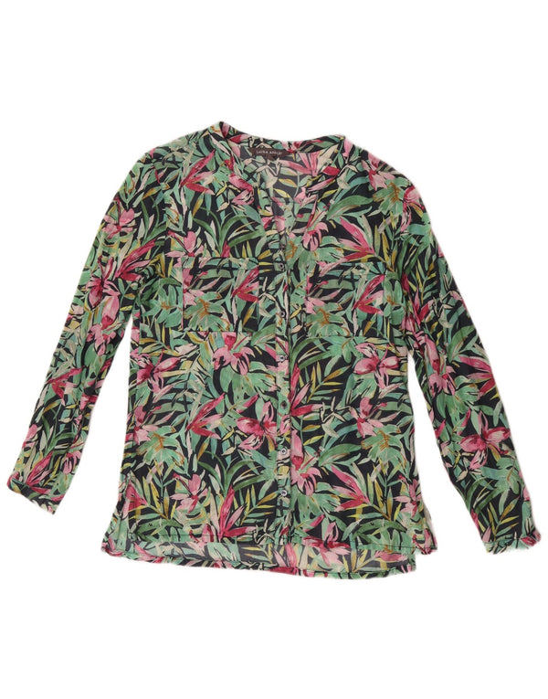 Bluză cămașă pentru femei Laura Ashley UK 10 Bumbac floral multicolor mic