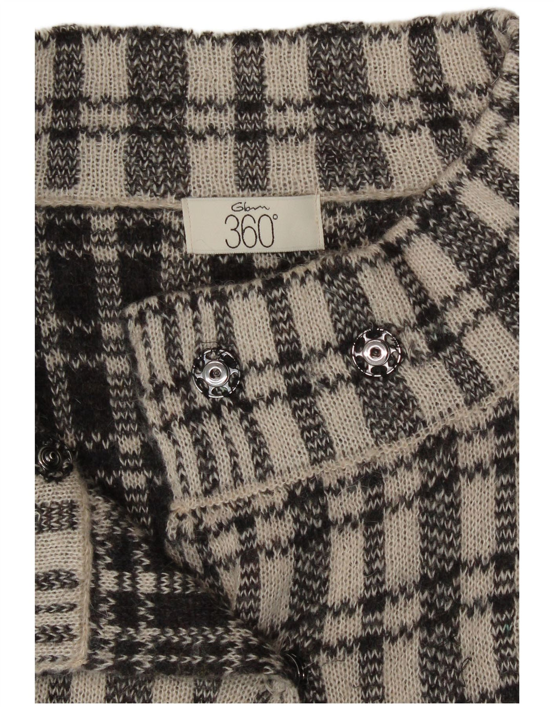 Pulover Cardigan Vintage pentru femei cu mâneci 3/4 UK 12 Medium Blue Check