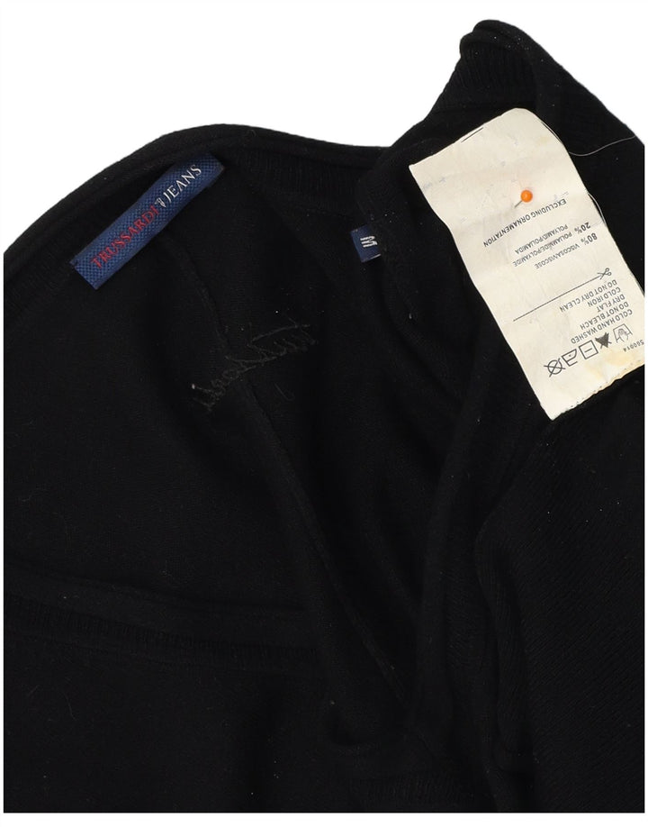 Pulover poncho TRUSSARDI JEANS pentru femei UK 14 Medium Black Viscose