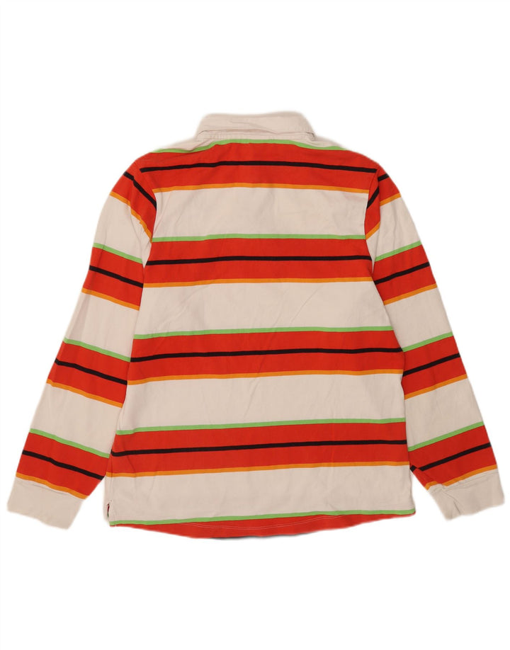 Tricou polo Rugby cu mânecă lungă Nike pentru bărbați, bumbac cu dungi medii, multicolore